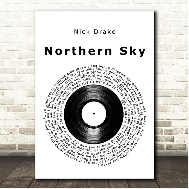 Nick Drake Northern Sky Vinyl Record Song Lyric Print