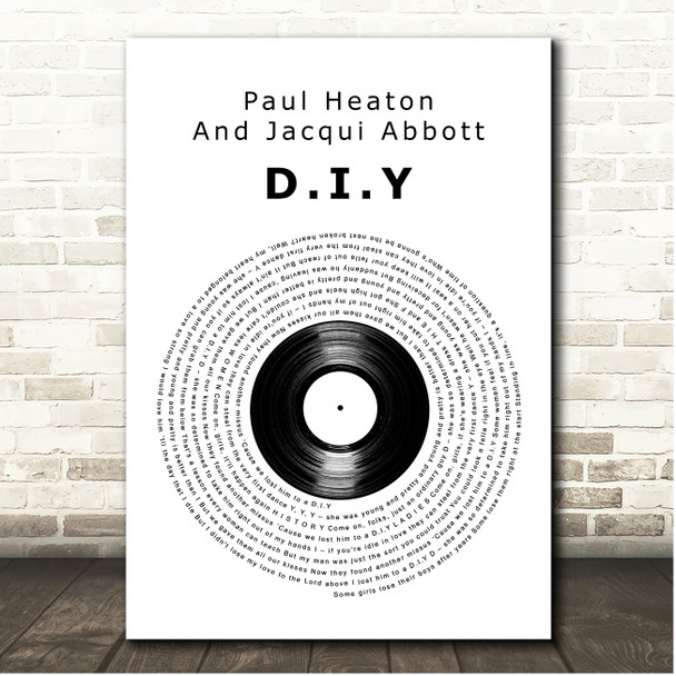 Paul Heaton + Jacqui Abbott D.I.Y Vinyl Record Song Lyric Print