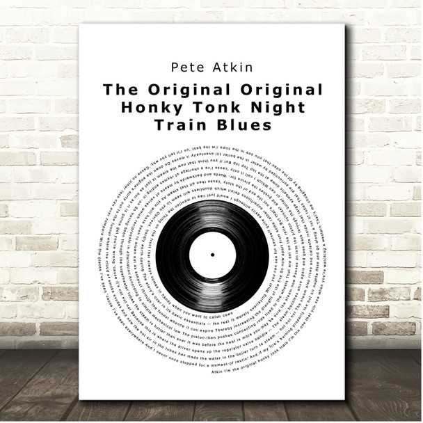 Pete Atkin The Original Original Honky Tonk Night Train Blues Vinyl Record Song Lyric Print