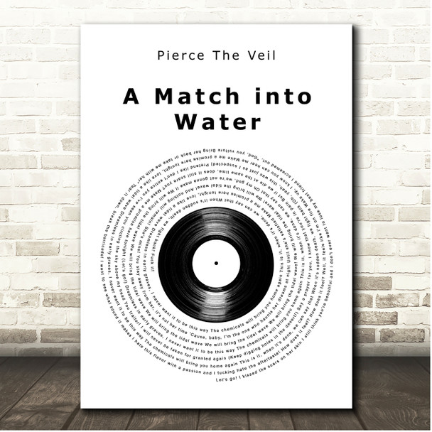 Pierce The Veil A Match into Water Vinyl Record Song Lyric Print