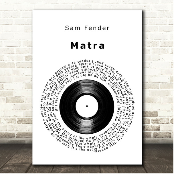Sam Fender Matra Vinyl Record Song Lyric Print