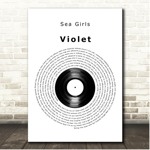 Sea Girls Violet Vinyl Record Song Lyric Print