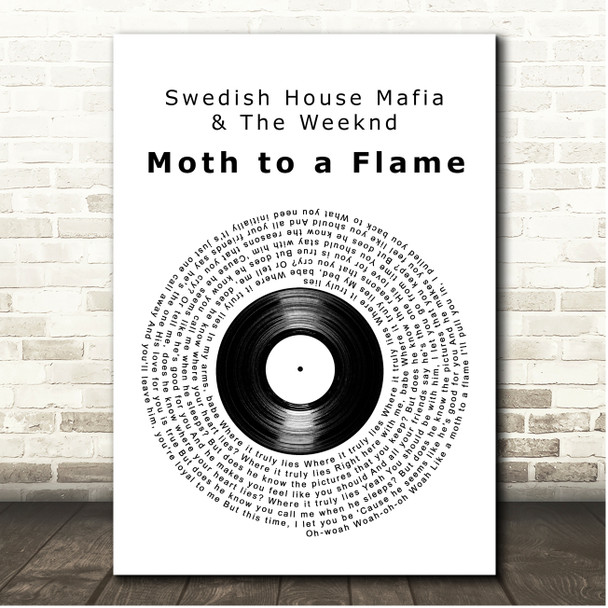 Swedish House Mafia & The Weeknd Moth to a Flame Vinyl Record Song Lyric Print