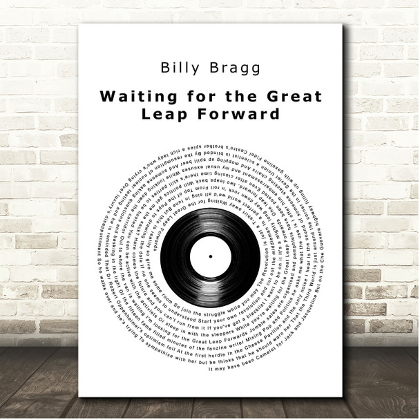 Billy Bragg Waiting for the Great Leap Forward Vinyl Record Song Lyric Print