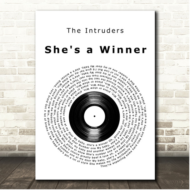 The Intruders She's a Winner Vinyl Record Song Lyric Print