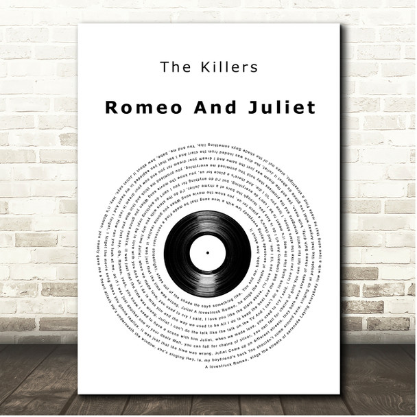 The Killers Romeo And Juliet Vinyl Record Song Lyric Print