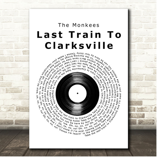 The Monkees Last Train To Clarksville Vinyl Record Song Lyric Print