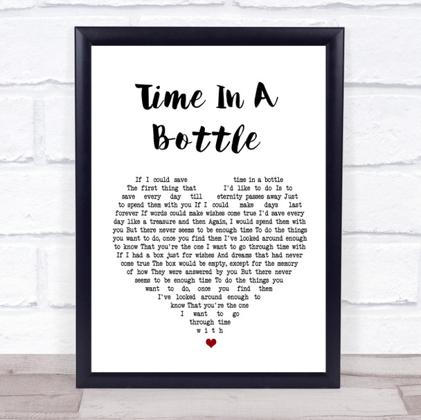 Jim Croce Time In A Bottle White Heart Song Lyric Quote Print