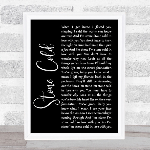 Jimmy Barnes Stone Cold Black Script Song Lyric Quote Print