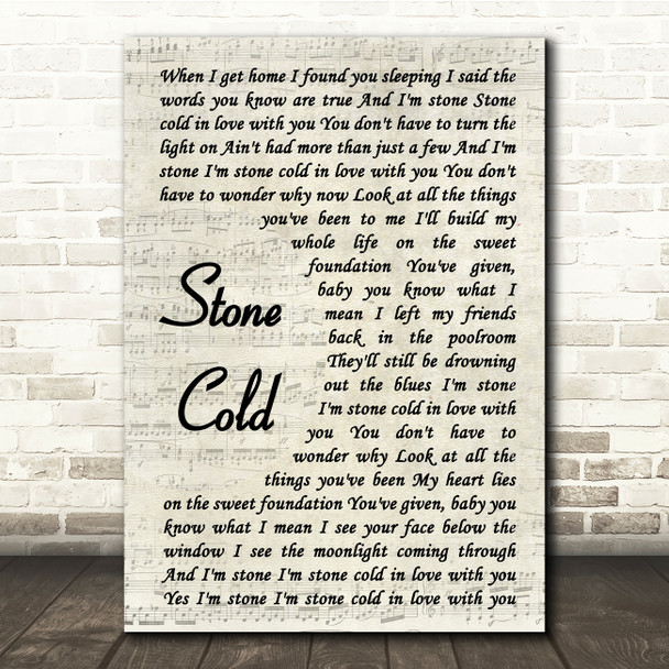 Jimmy Barnes Stone Cold Vintage Script Song Lyric Quote Print