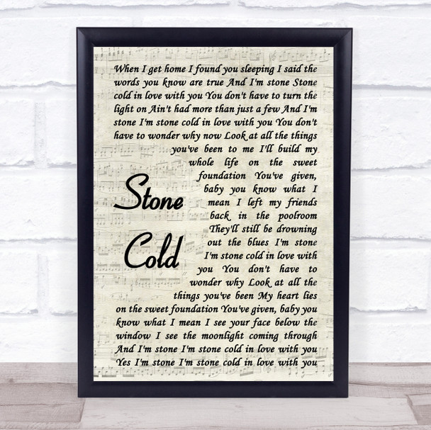 Jimmy Barnes Stone Cold Vintage Script Song Lyric Quote Print