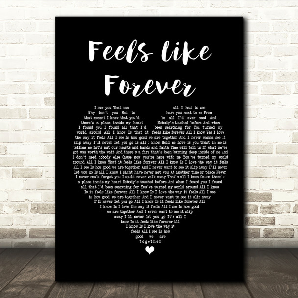 Joe Cocker Feels Like Forever Black Heart Song Lyric Quote Print