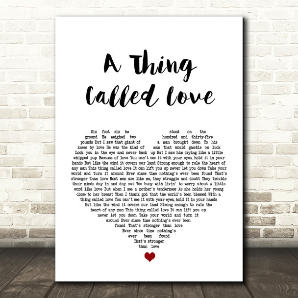 Johnny Cash A Thing Called Love White Heart Song Lyric Quote Print