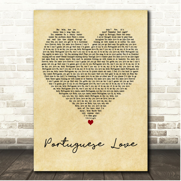 Teena Marie Portuguese Love Vintage Heart Song Lyric Print