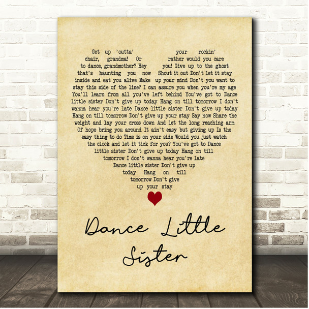 Terence Trent DArby Dance Little Sister Vintage Heart Song Lyric Print