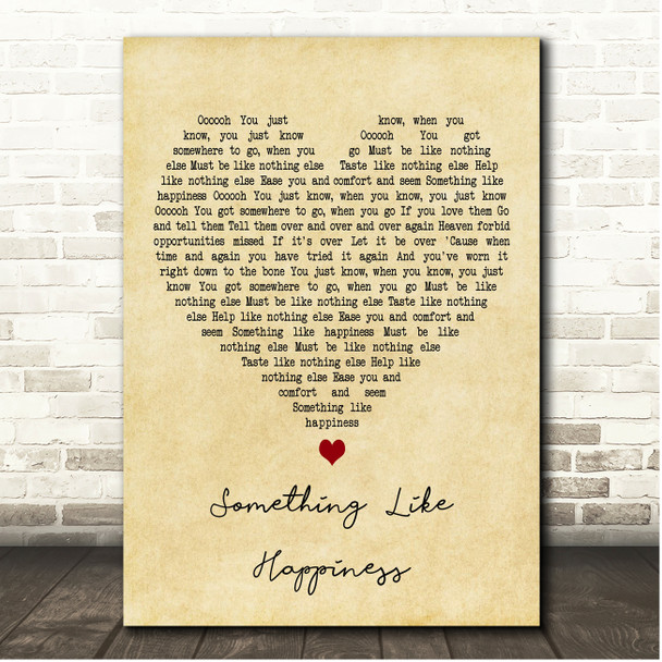The Maccabees Something Like Happiness Vintage Heart Song Lyric Print