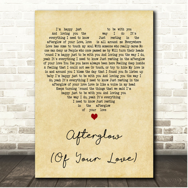 The Small Faces Afterglow (Of Your Love) Vintage Heart Song Lyric Print
