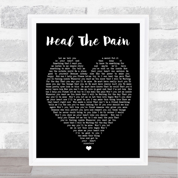 George Michael Heal The Pain Black Heart Song Lyric Quote Print