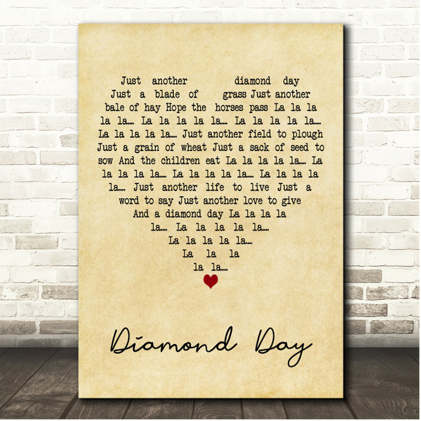 Vashti Bunyan Diamond Day Vintage Heart Song Lyric Print