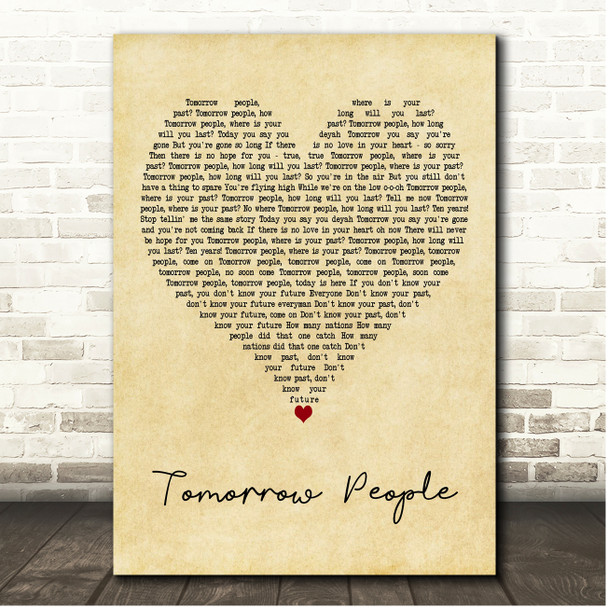 Ziggy Marley Tomorrow People Vintage Heart Song Lyric Print