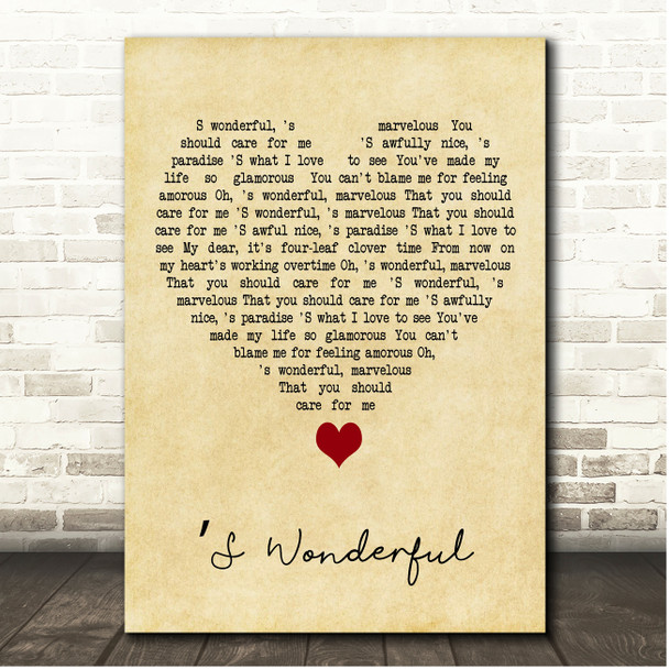 Diana Krall S Wonderful Vintage Heart Song Lyric Print