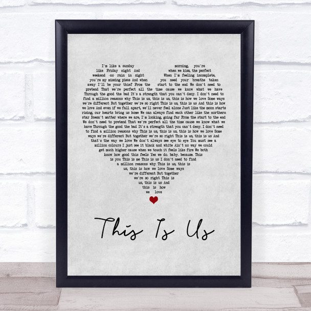 Keyshia Cole This Is Us Grey Heart Song Lyric Quote Print