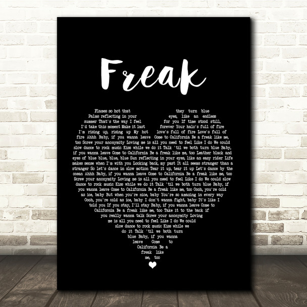 Lana Del Rey Freak Black Heart Song Lyric Quote Print