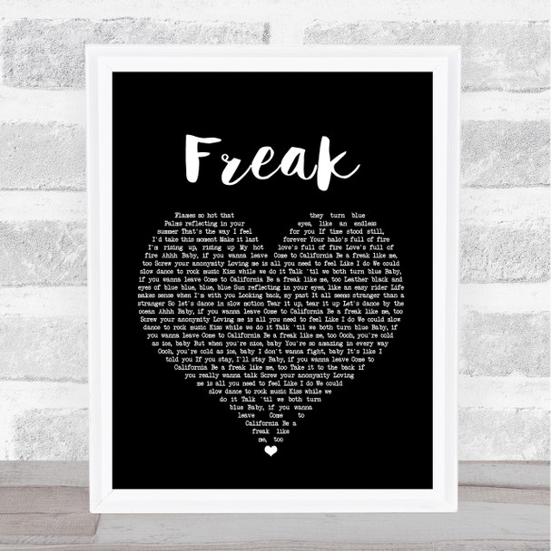 Lana Del Rey Freak Black Heart Song Lyric Quote Print