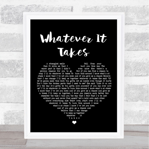 Lifehouse Whatever It Takes Black Heart Song Lyric Quote Print