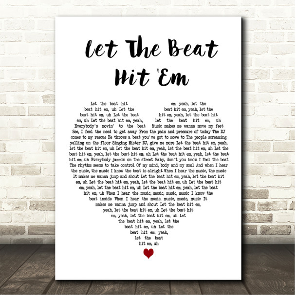 Sheryl Jay Let the beat em White Heart Song Lyric Print