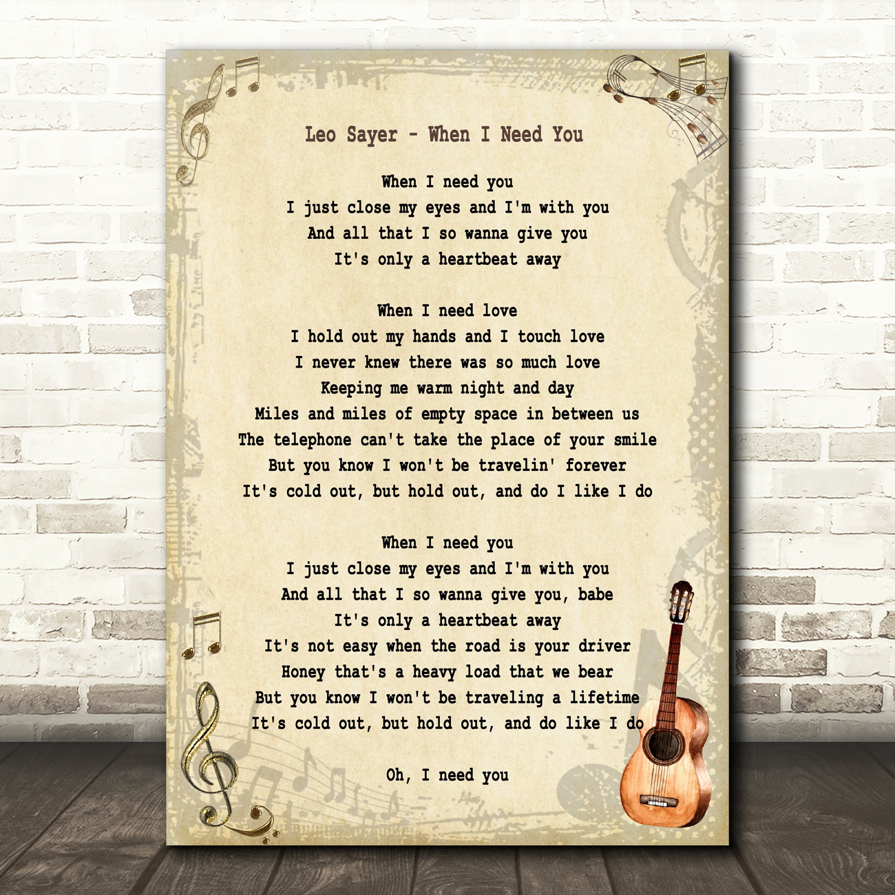 Leo Sayer When I Need You Song Lyric Vintage Quote Print Songlyricprints Co Uk When i need you lyrics. leo sayer when i need you song lyric vintage quote print
