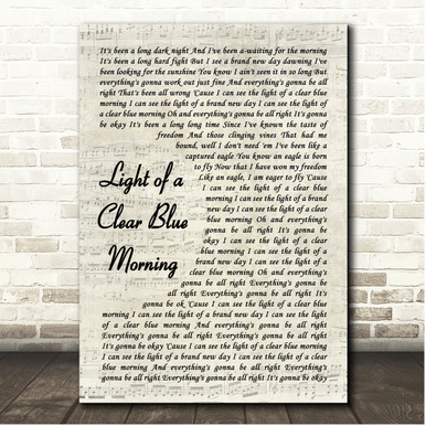 Dolly Script Songs Dolly Parton Light of a Clear Blue Morning Vintage Script Song Lyric ...