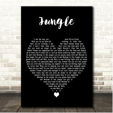 Tash Sultana Jungle White Heart Song Lyric Print - Song Lyric Designs