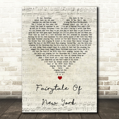 The Pogues Fairytale Of New York Script Heart Song Lyric Quote