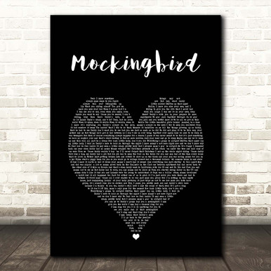 Eminem Mockingbird White Heart Song Lyric Print - Red Heart Print