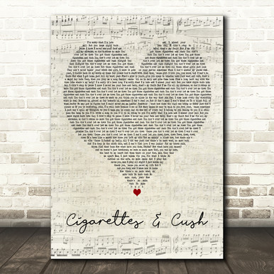 cigarettes and cush lyrics Stormzy Featuring Lily Allen & Kehlani Cigarettes & Cush Script Heart Wall  Art Song Lyric Print