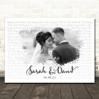 Landscape Smudge White Grey Wedding Photo Any Song Lyric