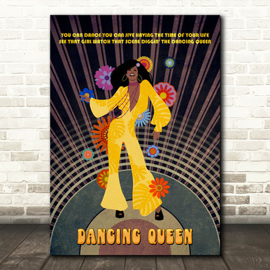 Abba Dancing Queen Dark Skin Music Song Lyric Wall Art Print - Song ...