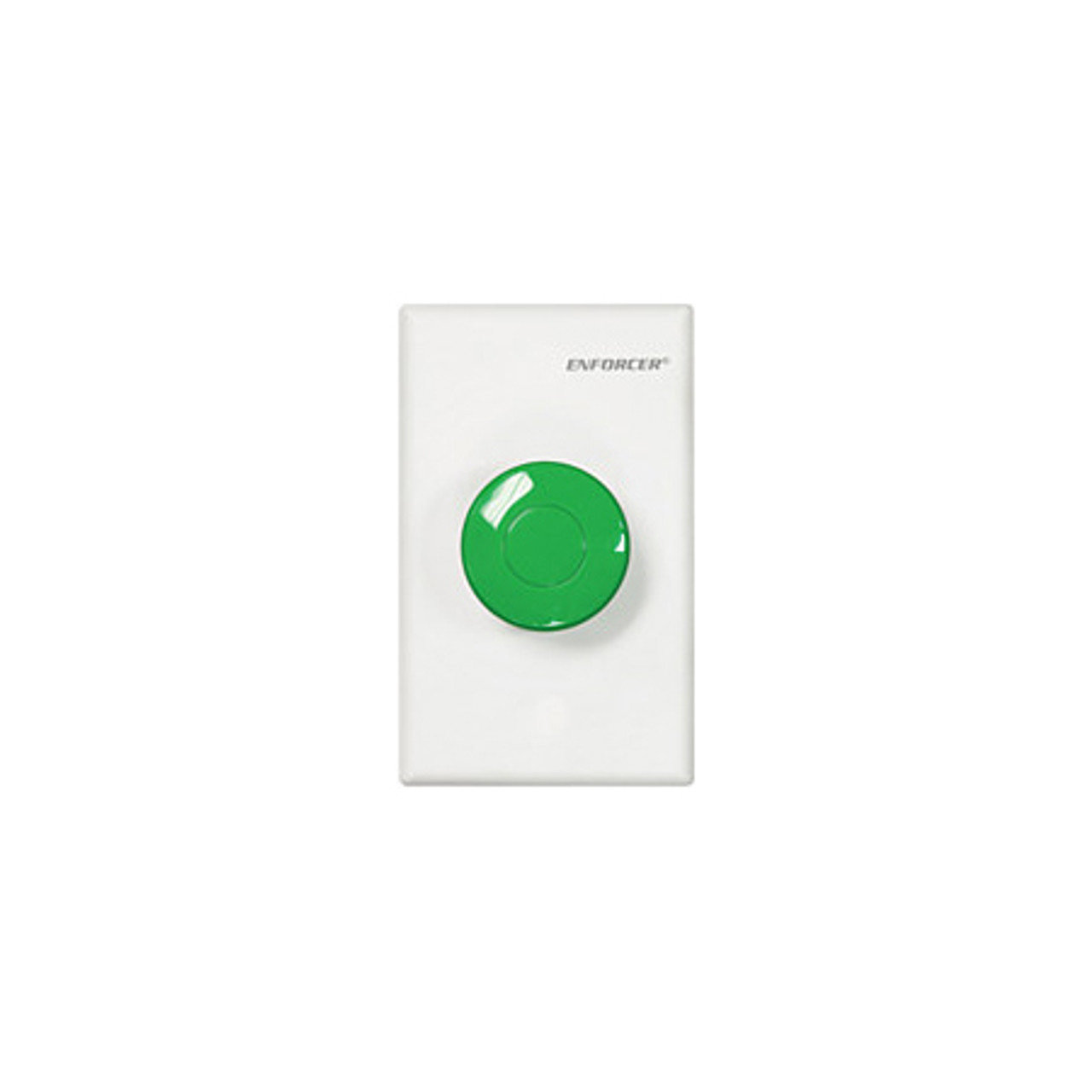 White SD-7217GWQ Seco-Larm Enforcer Green Mushroom Button Push-to-Exit Plate 