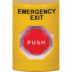 SS2208EX-EN STI Yellow No Cover Pneumatic (Illuminated) Stopper Station with EMERGENCY EXIT Label English