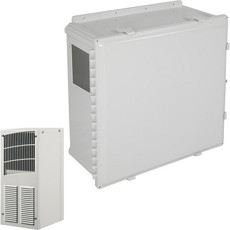 EP242410-O1 STI Polycarbonate Enclosure with Air Conditioner 24 x 24 x 10 Opaque