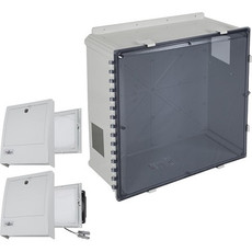 EP242410-T3 STI Polycarbonate Enclosure with NEMA 3R Filter Fan w/ Filter Vent 24 x 24 x 10 Tinted