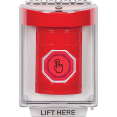SS2047NT-EN STI Red Indoor/Outdoor Flush w/ Horn Weather Resistant Momentary (Illuminated) with Red Lens Stopper Station with No Text Label English
