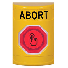 SS2207AB-EN STI Yellow No Cover Weather Resistant Momentary (Illuminated) with Red Lens Stopper Station with ABORT Label English