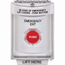 SS2341EX-EN STI White Indoor/Outdoor Flush w/ Horn Turn-to-Reset Stopper Station with EMERGENCY EXIT Label English
