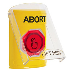 SS2227AB-EN STI Yellow Indoor Only Flush or Surface Weather Resistant Momentary (Illuminated) with Red Lens Stopper Station with ABORT Label English