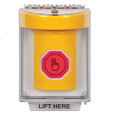 SS2247NT-EN STI Yellow Indoor/Outdoor Flush w/ Horn Weather Resistant Momentary (Illuminated) with Red Lens Stopper Station with No Text Label English