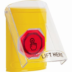 SS2226NT-EN STI Yellow Indoor Only Flush or Surface Momentary (Illuminated) with Red Lens Stopper Station with No Text Label English