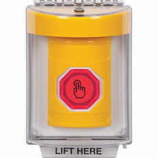 SS2246NT-EN STI Yellow Indoor/Outdoor Flush w/ Horn Momentary (Illuminated) with Red Lens Stopper Station with No Text Label English