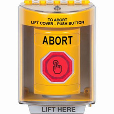 SS2276AB-EN STI Yellow Indoor/Outdoor Surface Momentary (Illuminated) with Red Lens Stopper Station with ABORT Label English